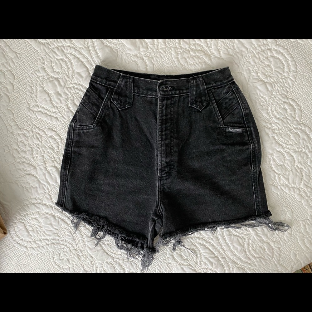 Rockies Black Denim High Rise Vintage shorts